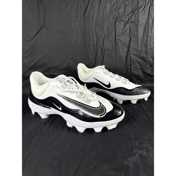 Nike Alpha Huarache Elite 4 Low Baseball Cleats Shoes Men 11.5 React Black White - Picture 1 of 10